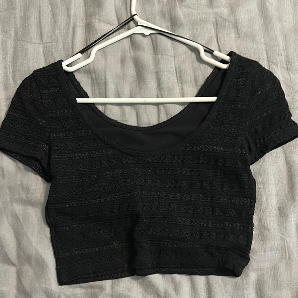 Black Lace Crop